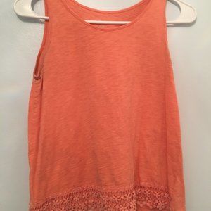 Coral Girls XL/14 Floral Trim Top Childrens Place